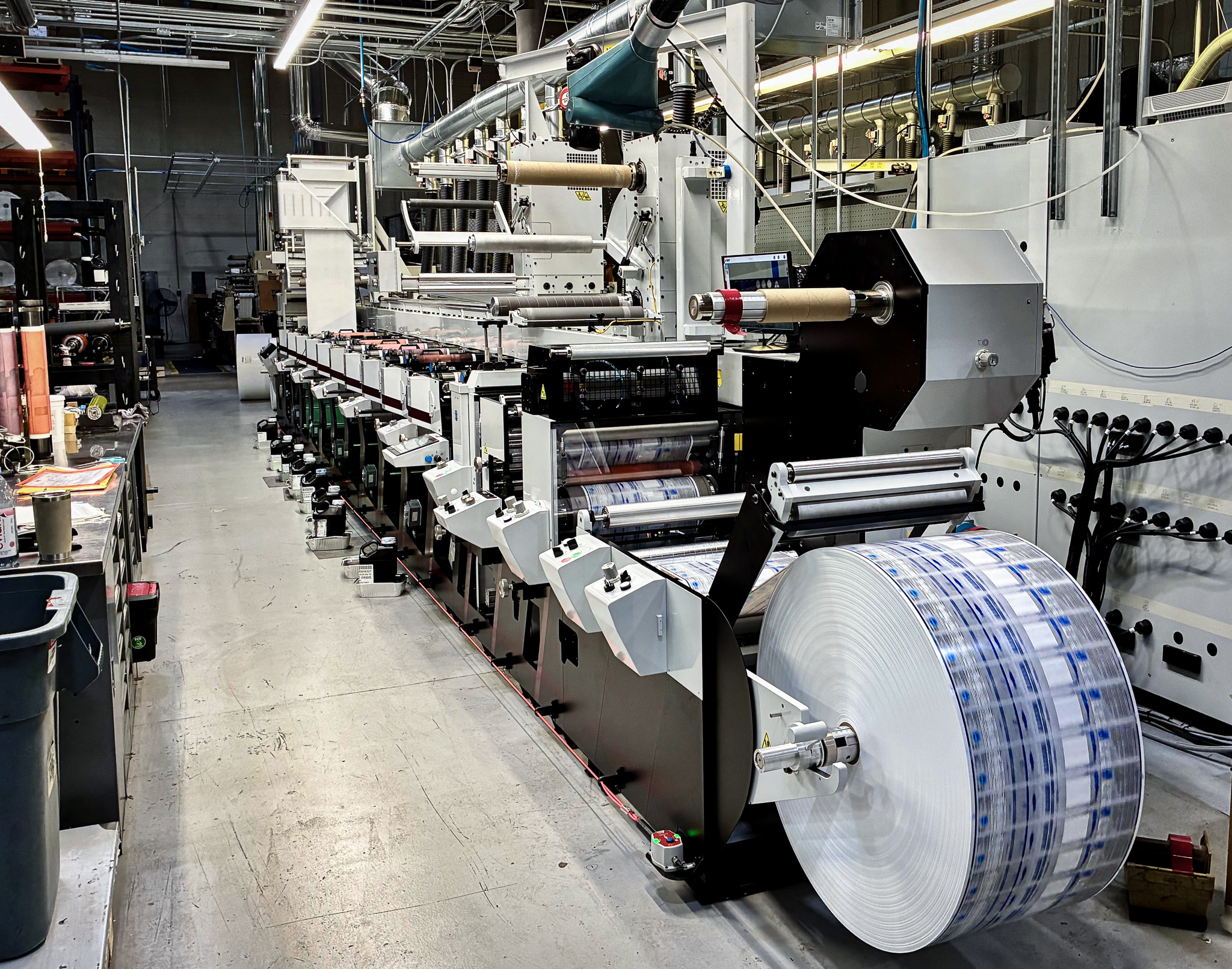 The new Mark Andy EVO 17″ 10-color UV press in action - delivering high-efficiency, flexible label production with precision and consistency.